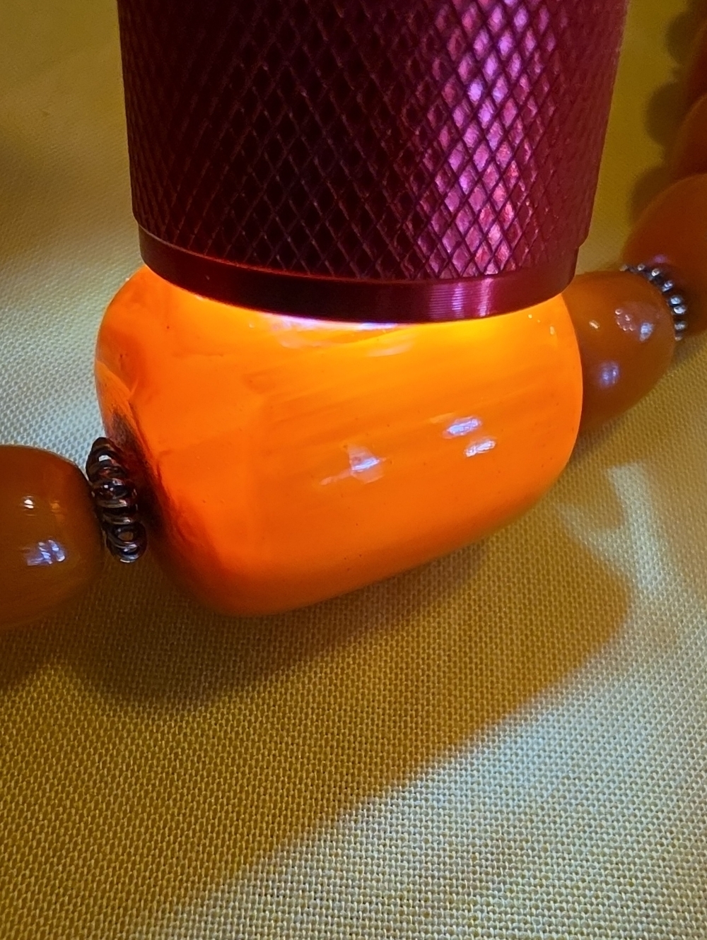 Art Deco Style Graduated Orange Bead Necklace ▪︎ Likely Bakelite ▪︎ UNIQUE PIECE